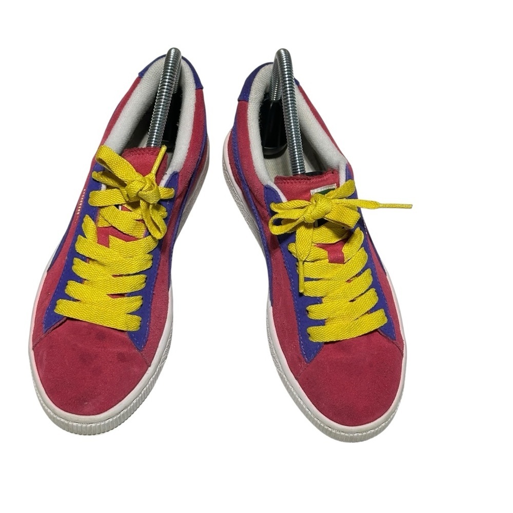 👉 Puma Sportlifestyle Sneakers Pink Purple Yellow Lace Up Shoes Women US 5.5